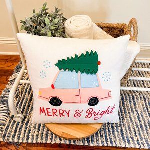 Merry and Bright Car Square Throw Pillow - Target Wondershop